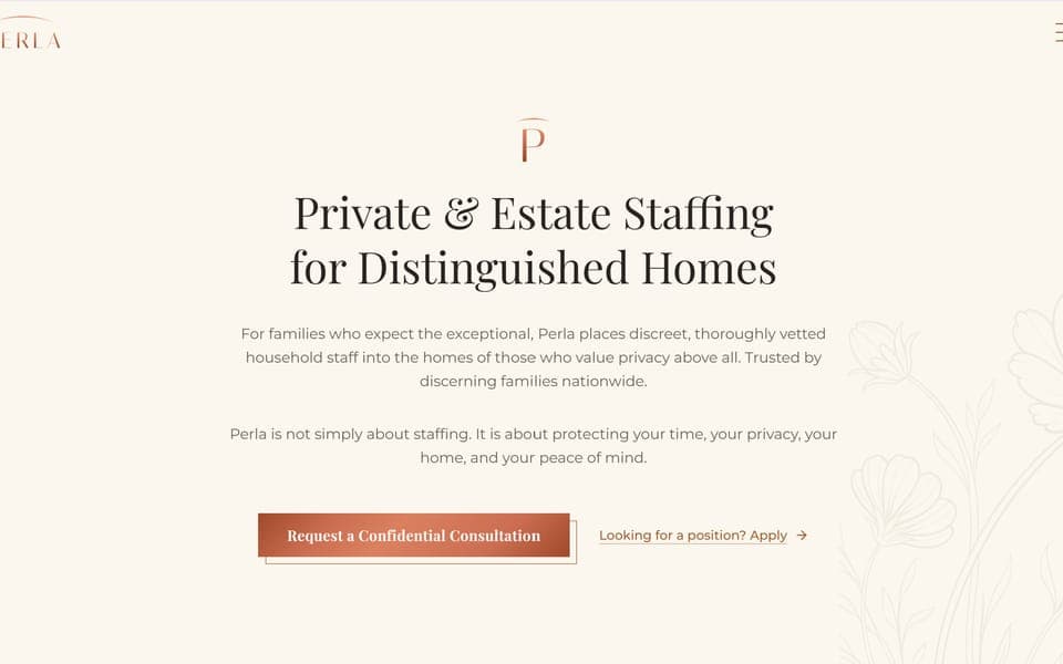 Perla Recruiting Agency website
