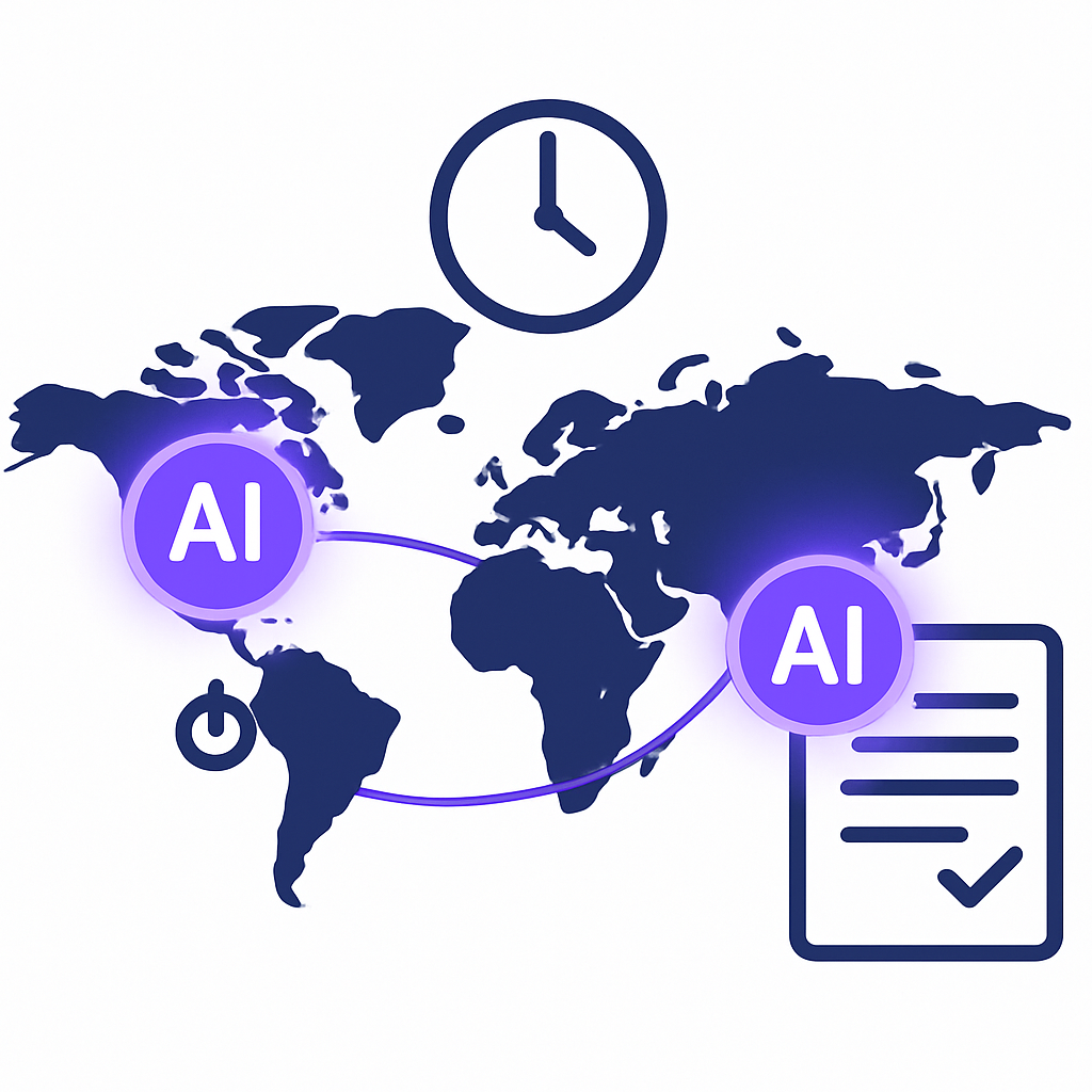Illustration of two AI models being switched off globally following a government directive