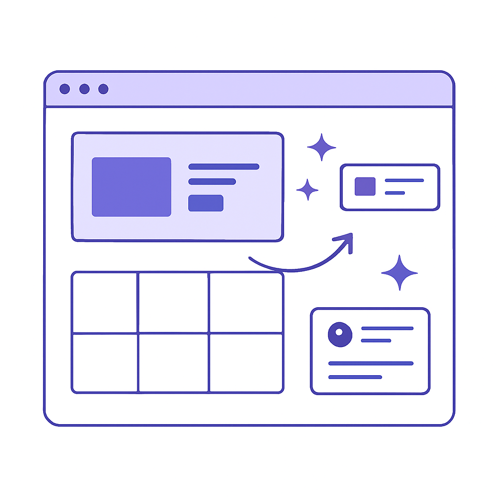 AI assembling an Elementor page layout with drag-and-drop blocks and widgets