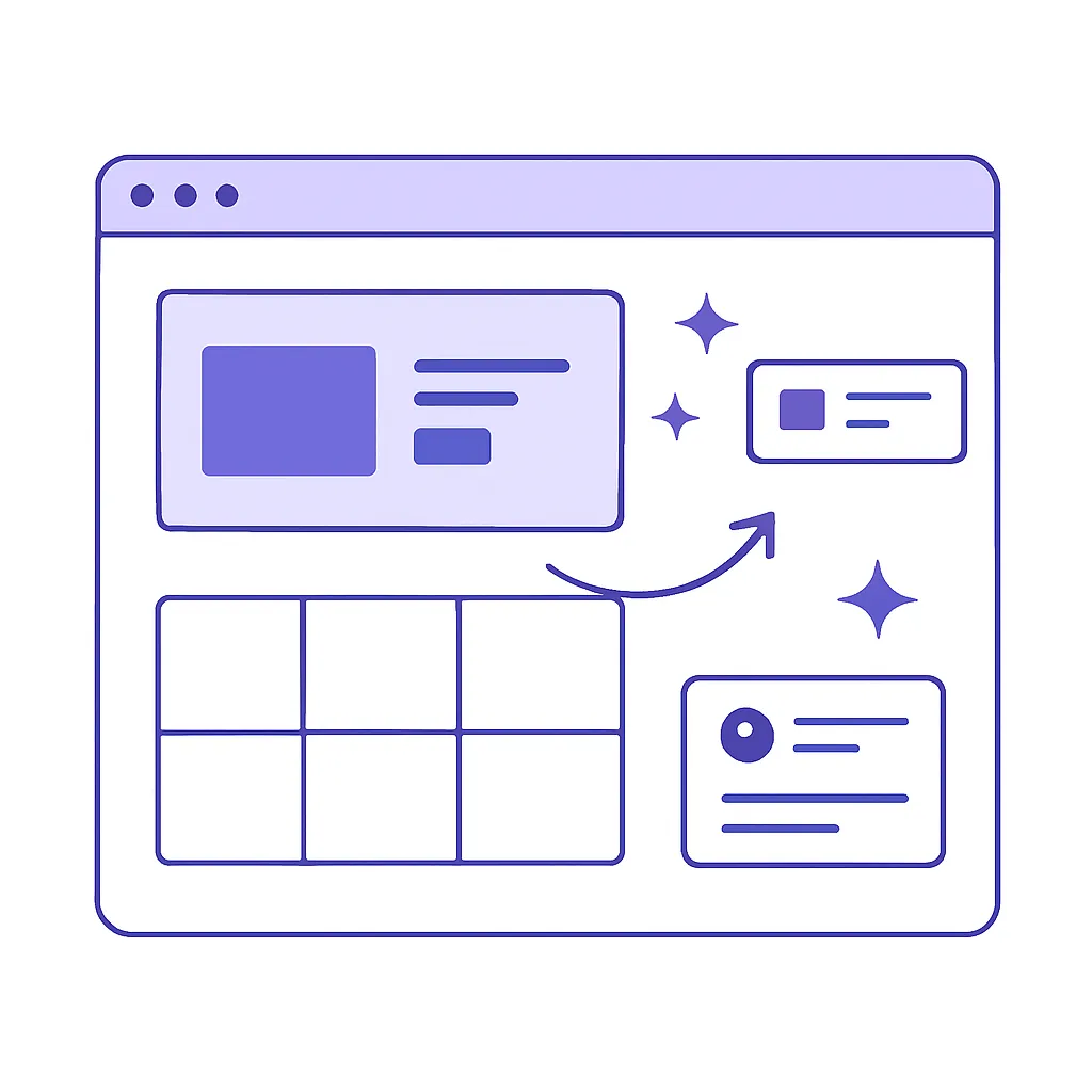 AI assembling an Elementor page layout with drag-and-drop blocks and widgets