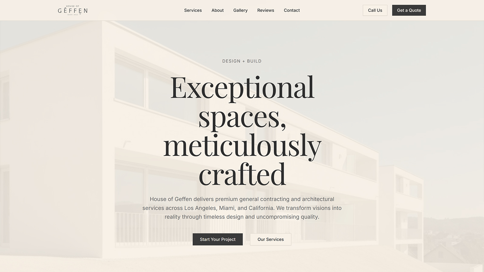 House of Geffen website screenshot