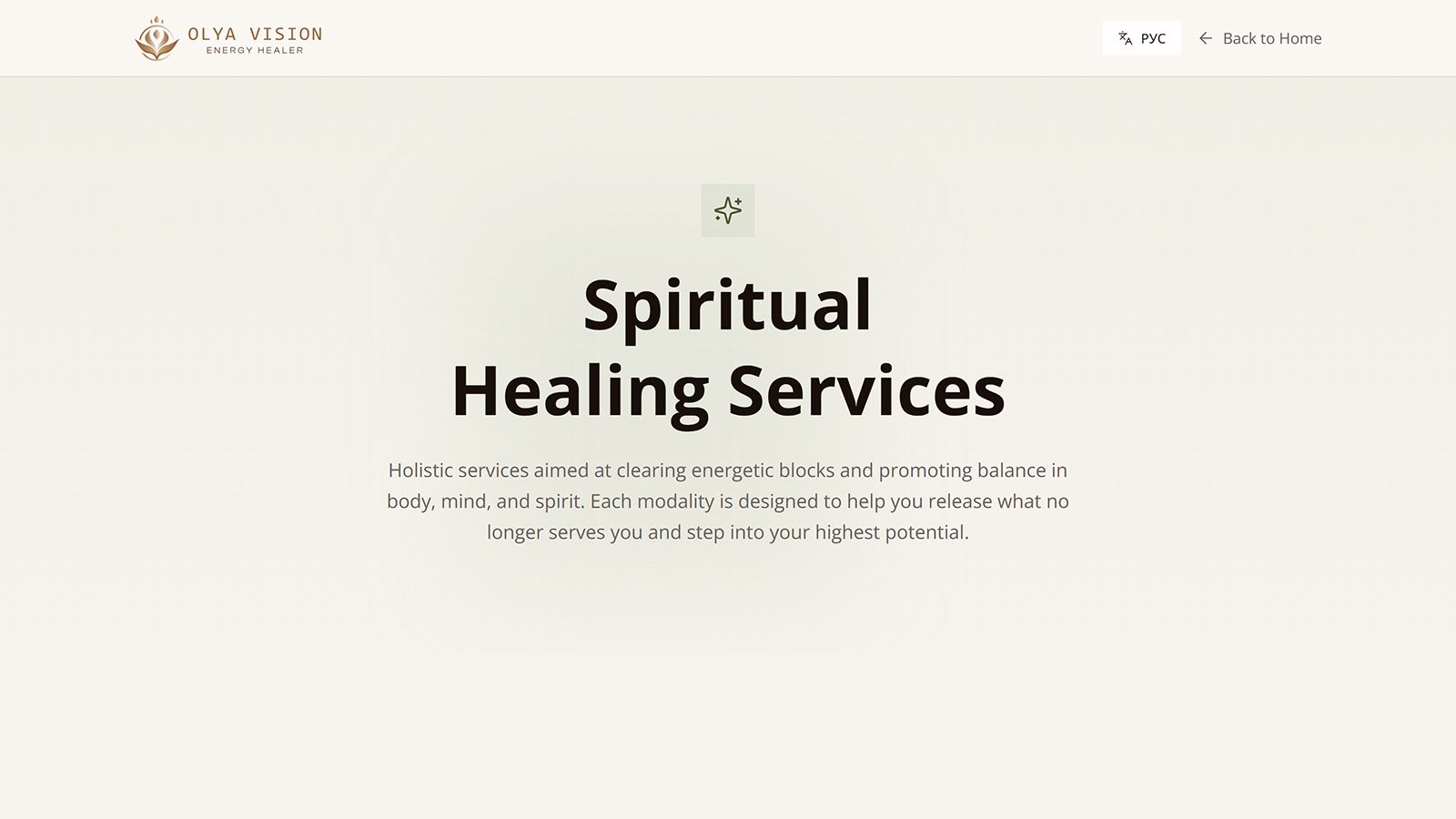 Olya Vision website screenshot